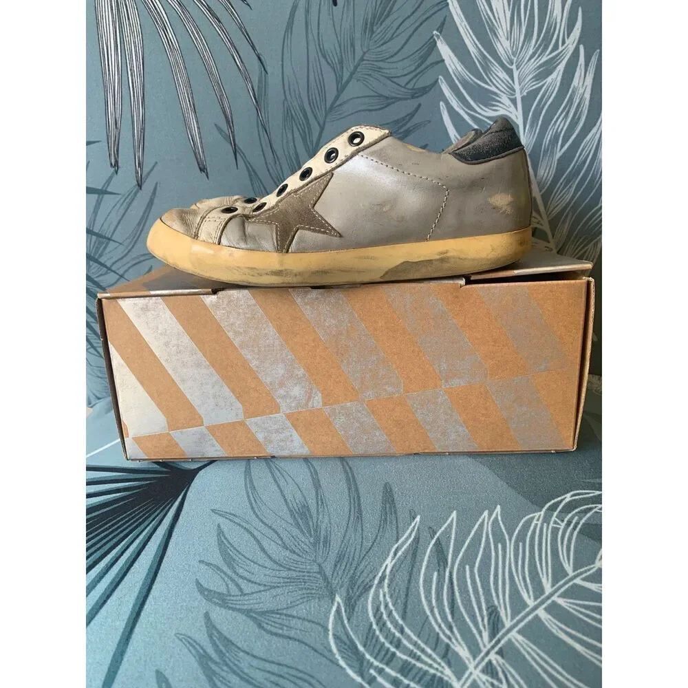 Golden Goose Superstar Silver White SNEAKERS GYM SHOES women’s sz 36 5.5 6 WORN